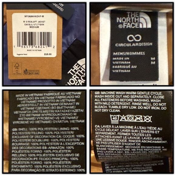 NWT The North Face Circaloft Puffer Jacket Cave Blue/ Utility Brown - Picture 15 of 16